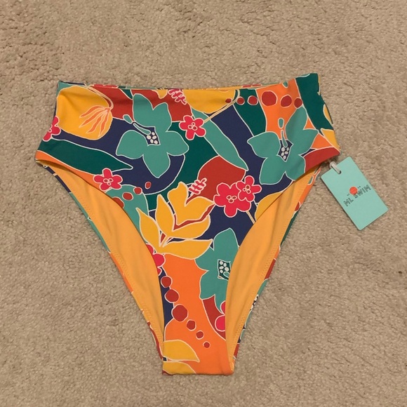 NWT Marine Layer Hibiscus Floral Full Cut Bikini Bottom (XS) - Picture 3 of 10